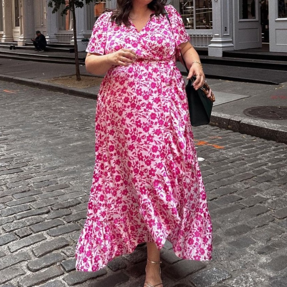 DRAPER JAMES RSVP™ Flutter Sleeve Wrap Maxi Dress - Picture 6 of 6